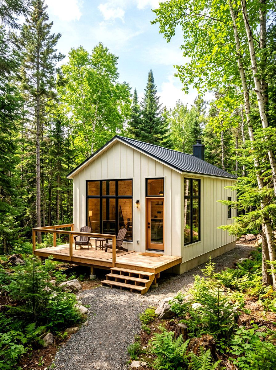 Warm White Modern Cabin - 30 soft white exterior ideas