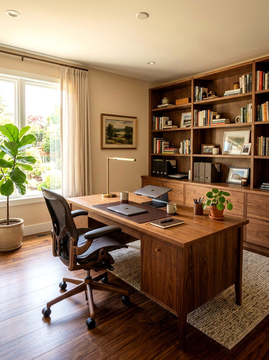 Warm Wood Office - 30 cozy office ideas