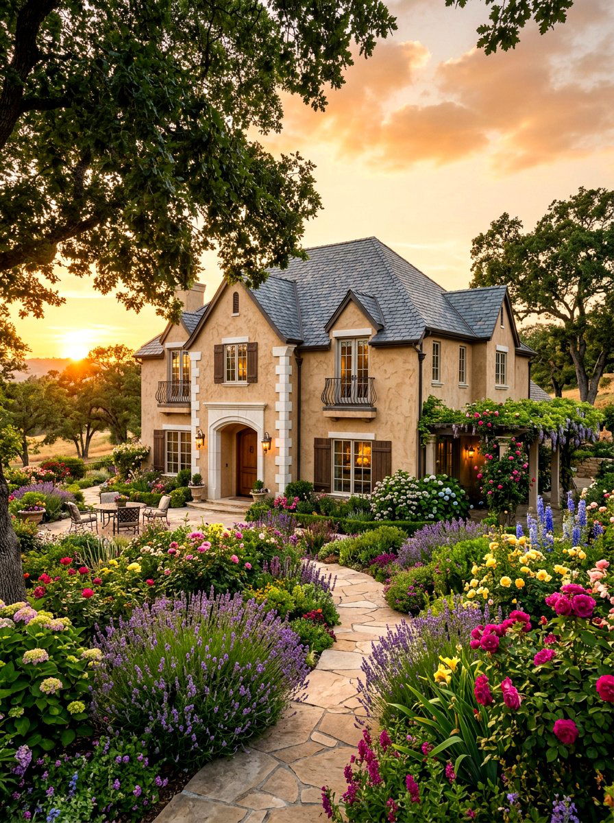 Warm beige clay exterior - 30 clay stucco exterior ideas