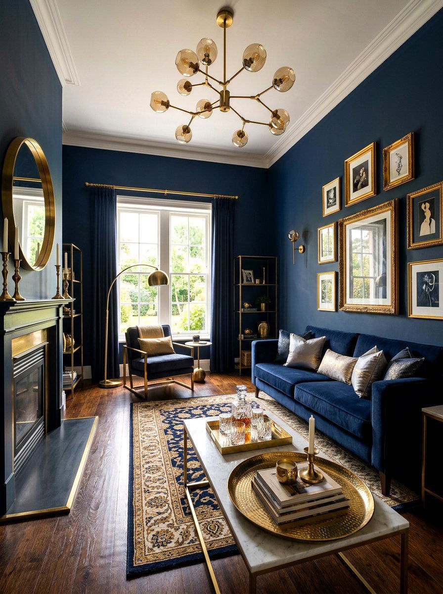 Warm brass living room - 30 moody fall living room ideas