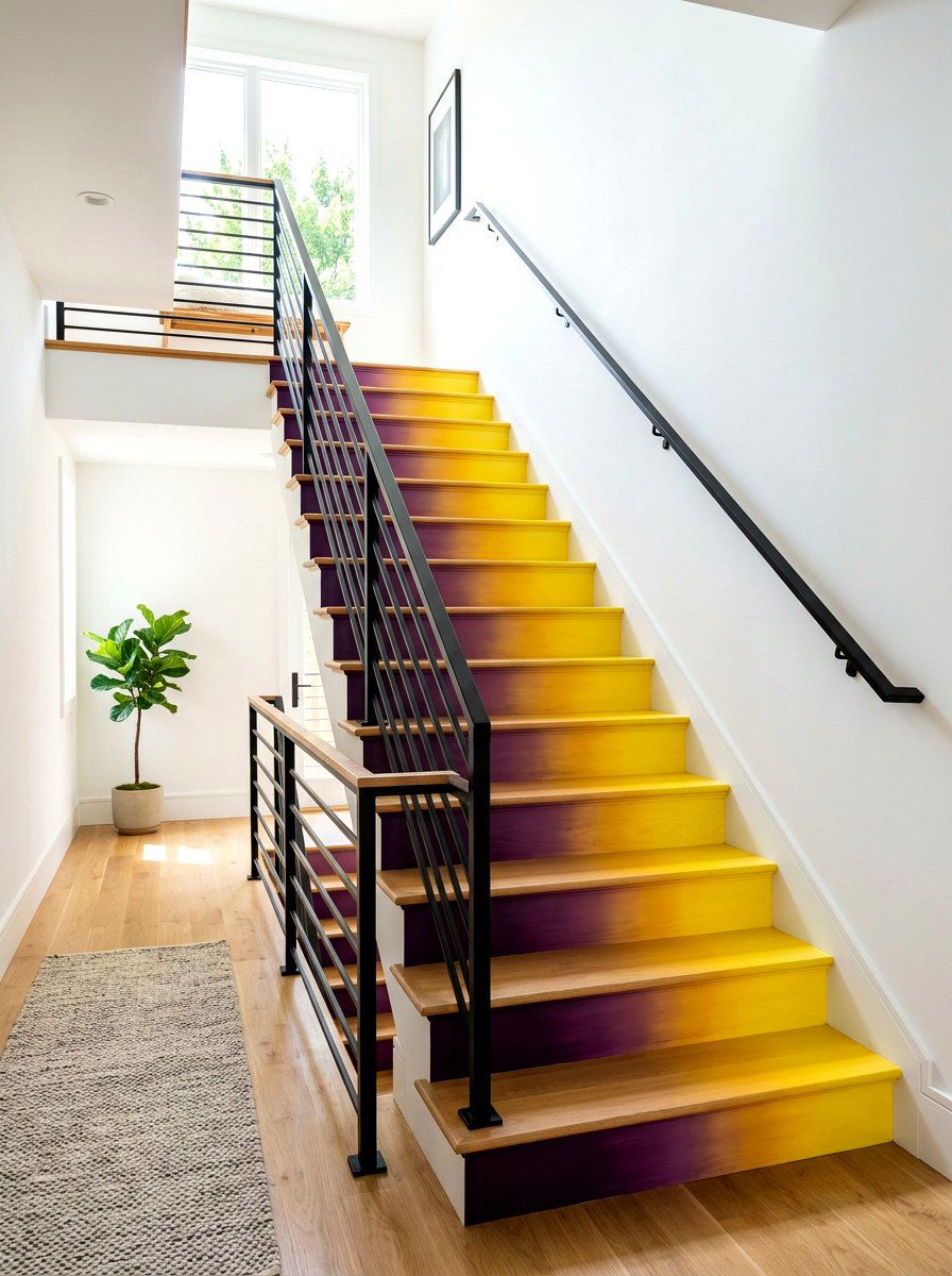 Warm gradient stairs - 30 sunset palette decor ideas