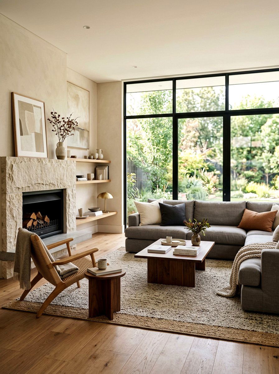 Warm minimalism living room - 30 quiet luxury living room ideas