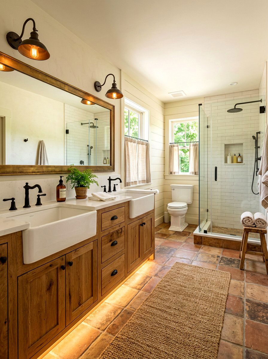 Warm white vanity lighting - 30 toe kick bathroom lighting ideas