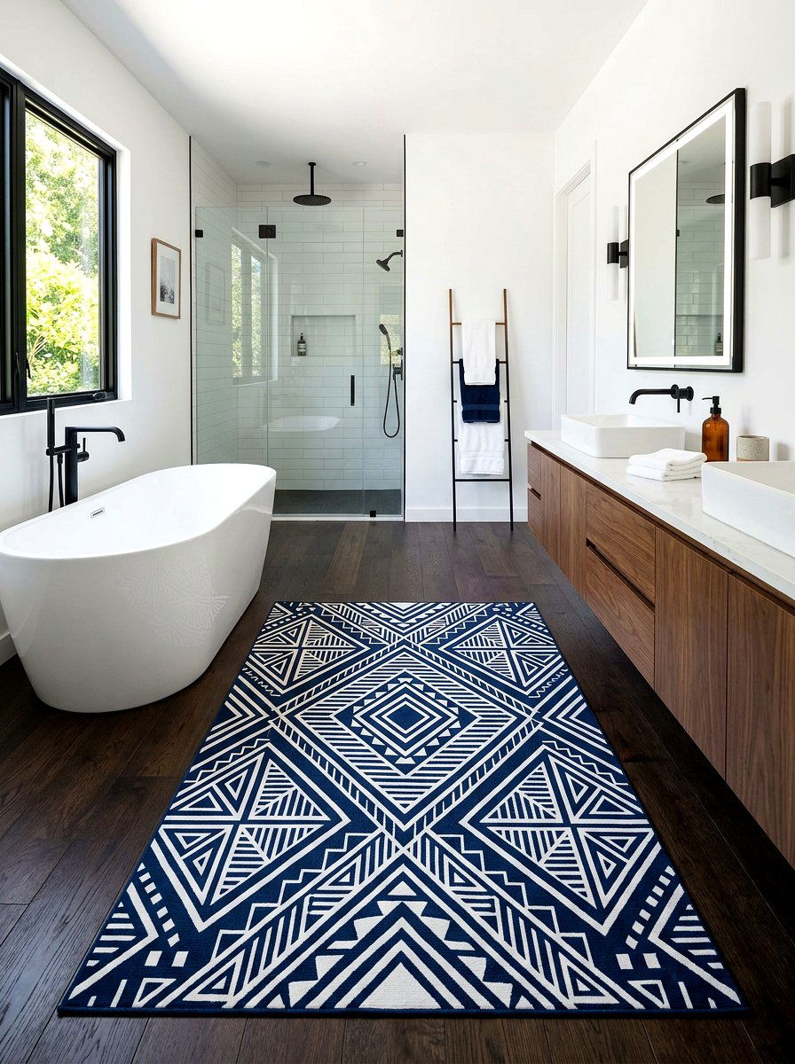 Washable bathroom rug - 30 rental bathroom ideas