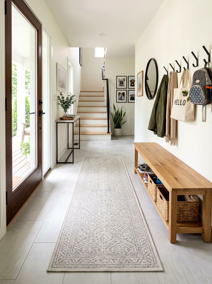 Washable runner rug - 30 narrow hallway runner ideas