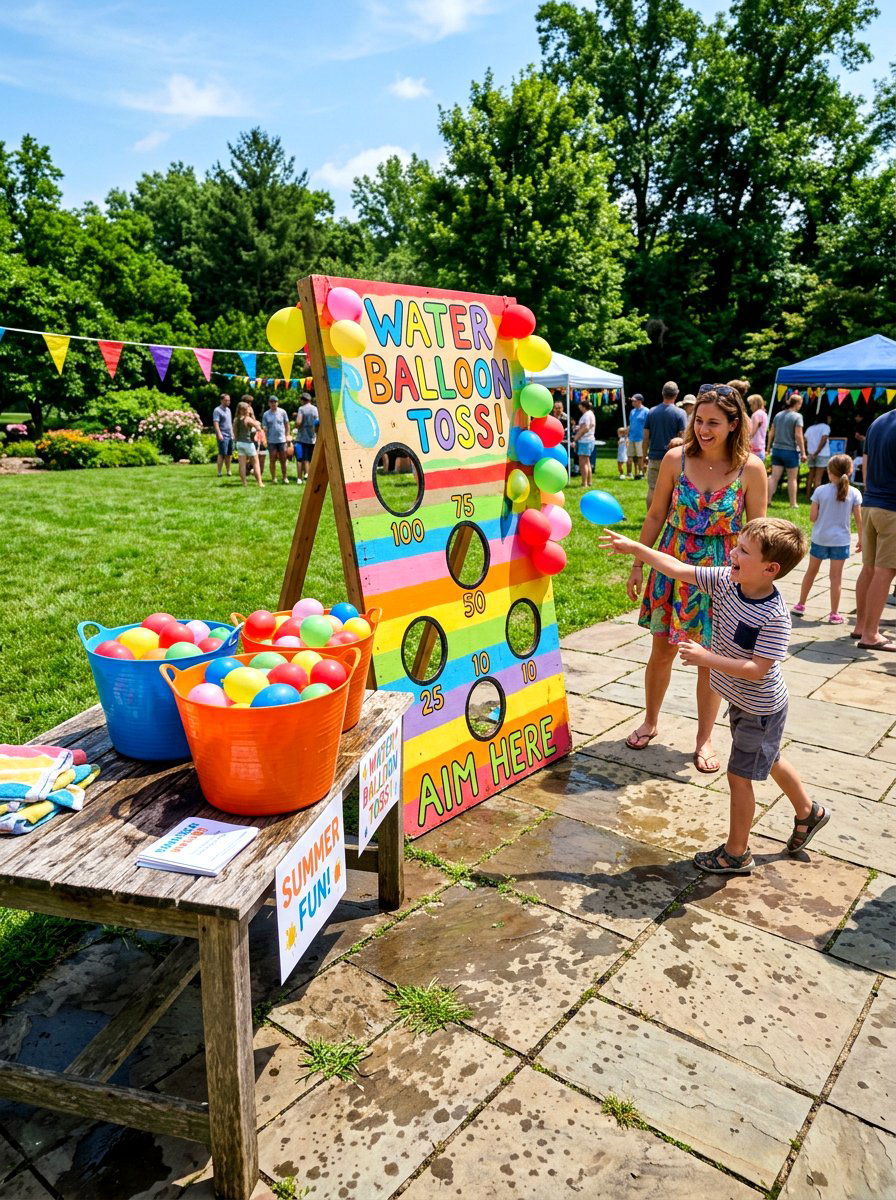 Water Balloon Toss - 30 backyard obstacle course ideas