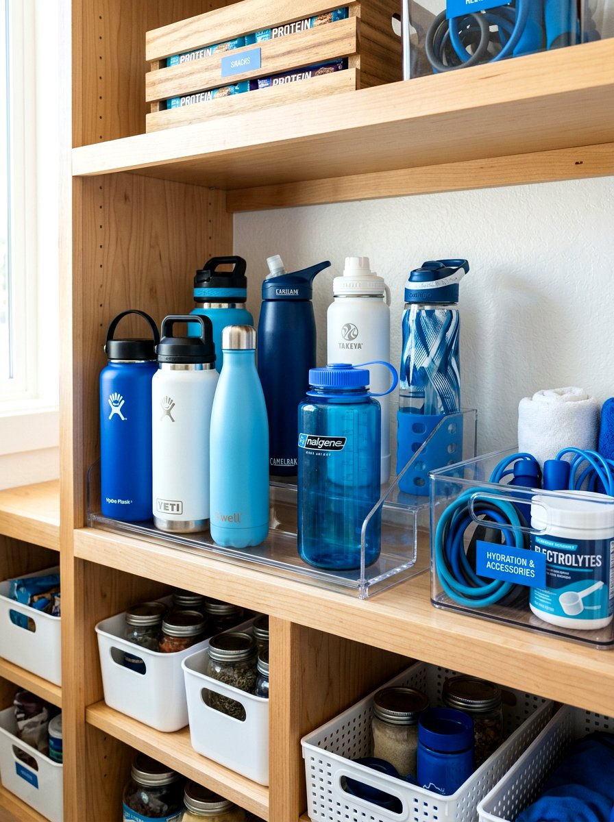 Water Bottle Organizer Rack - 30 pantry organization ideas