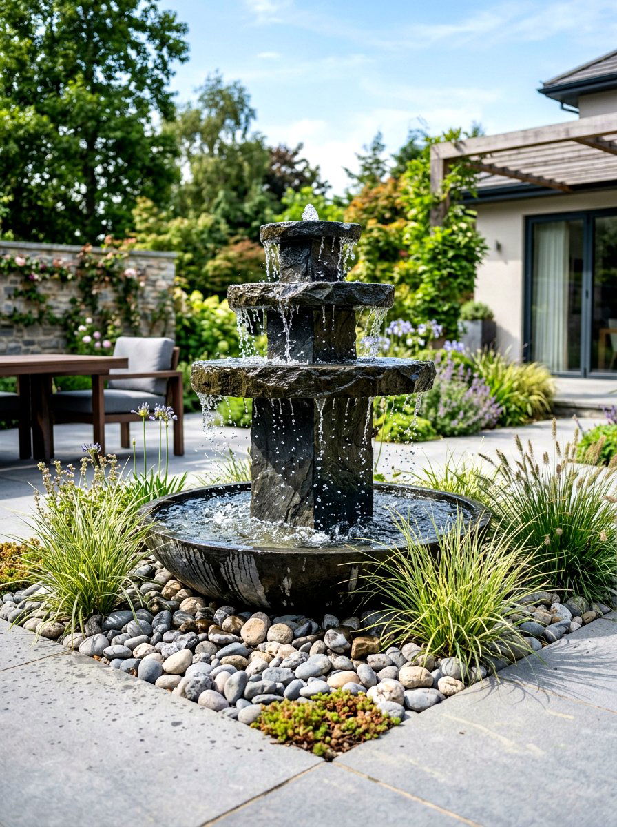 Water Feature Focal Point - 30 sunset hosting patio ideas