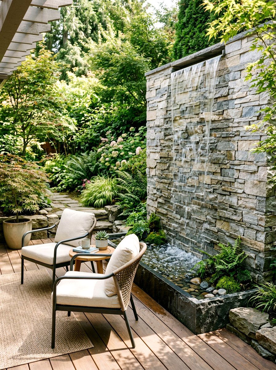 Water Feature For Privacy - 30 patio privacy ideas
