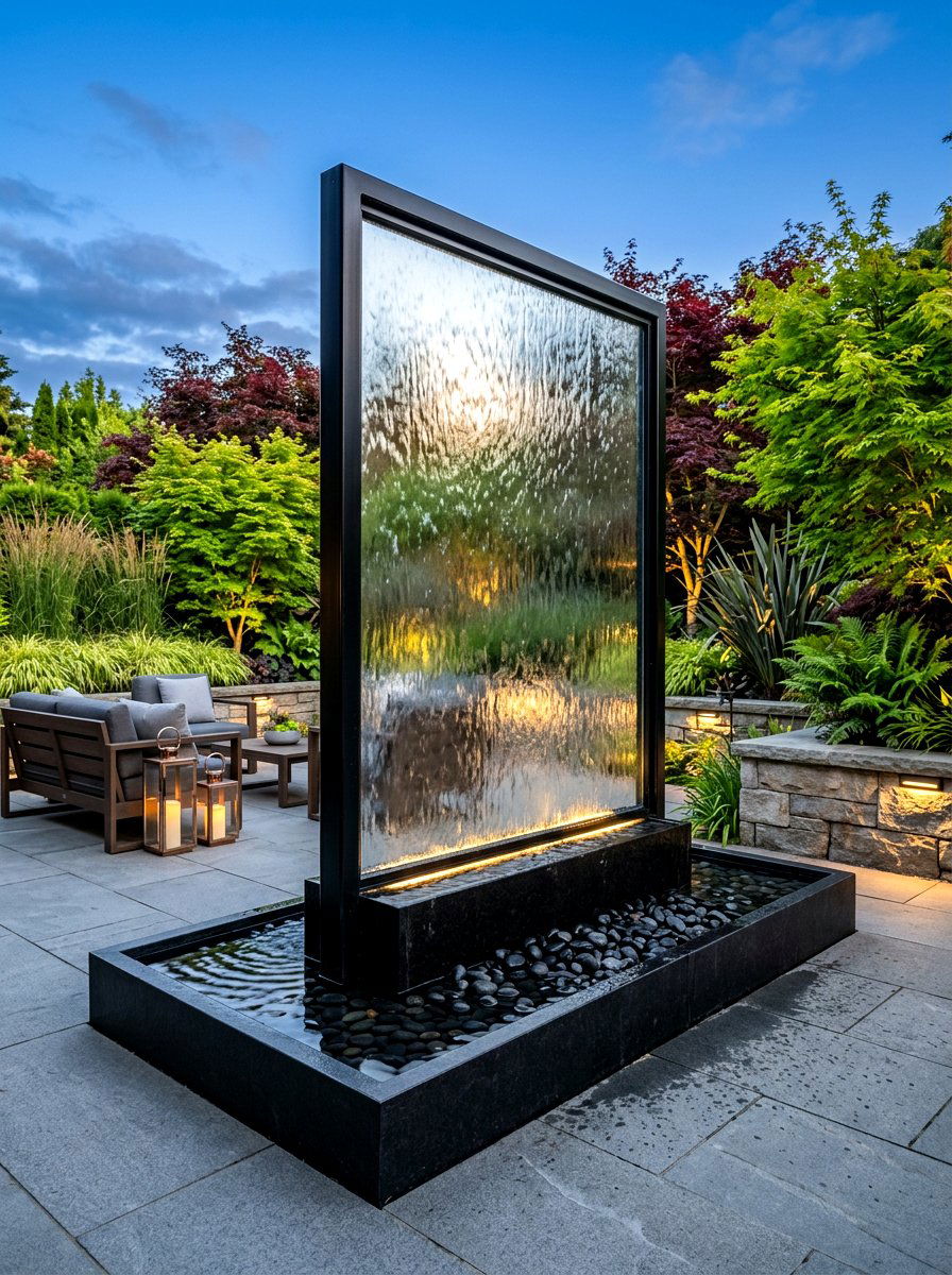 Water Feature Partition - 30 outdoor room divider ideas