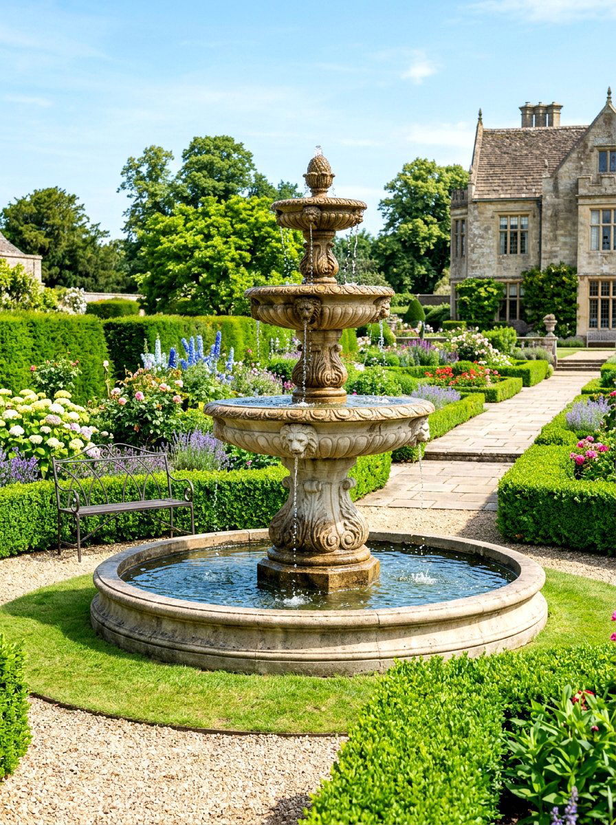 Water Fountain Focal Point - 30 patio decorating ideas