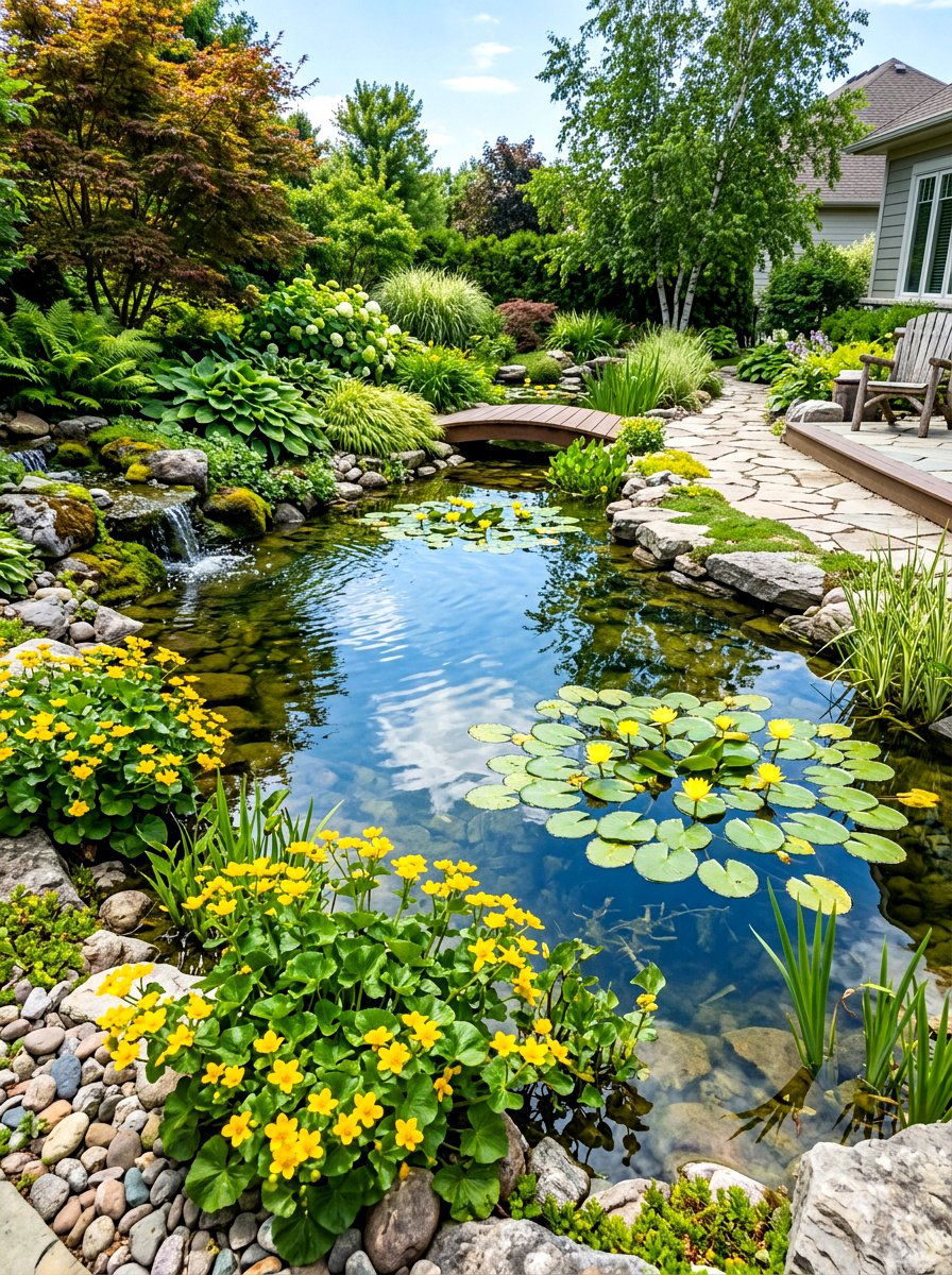 Water Garden - 30 native wildflower backyard ideas