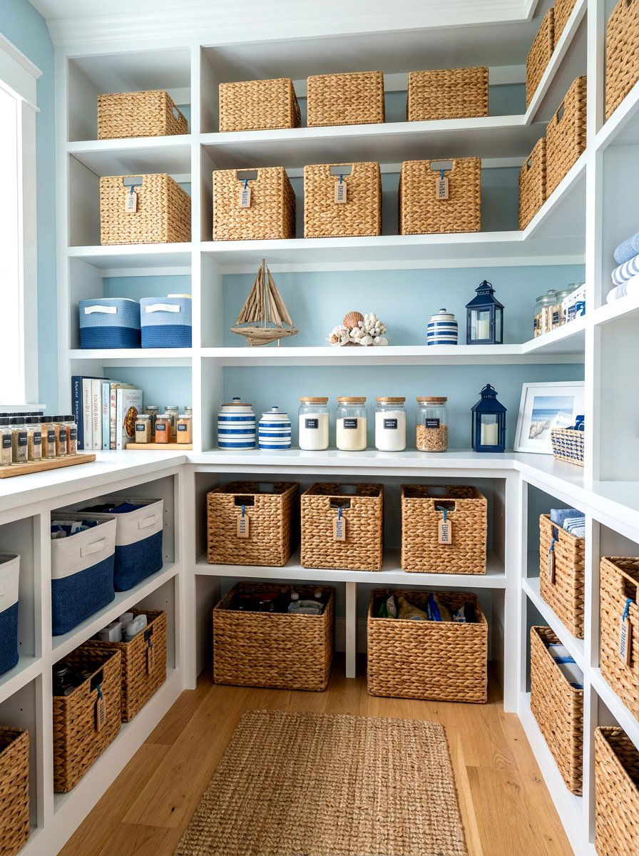 Water Hyacinth Baskets - 30 pantry basket organization ideas