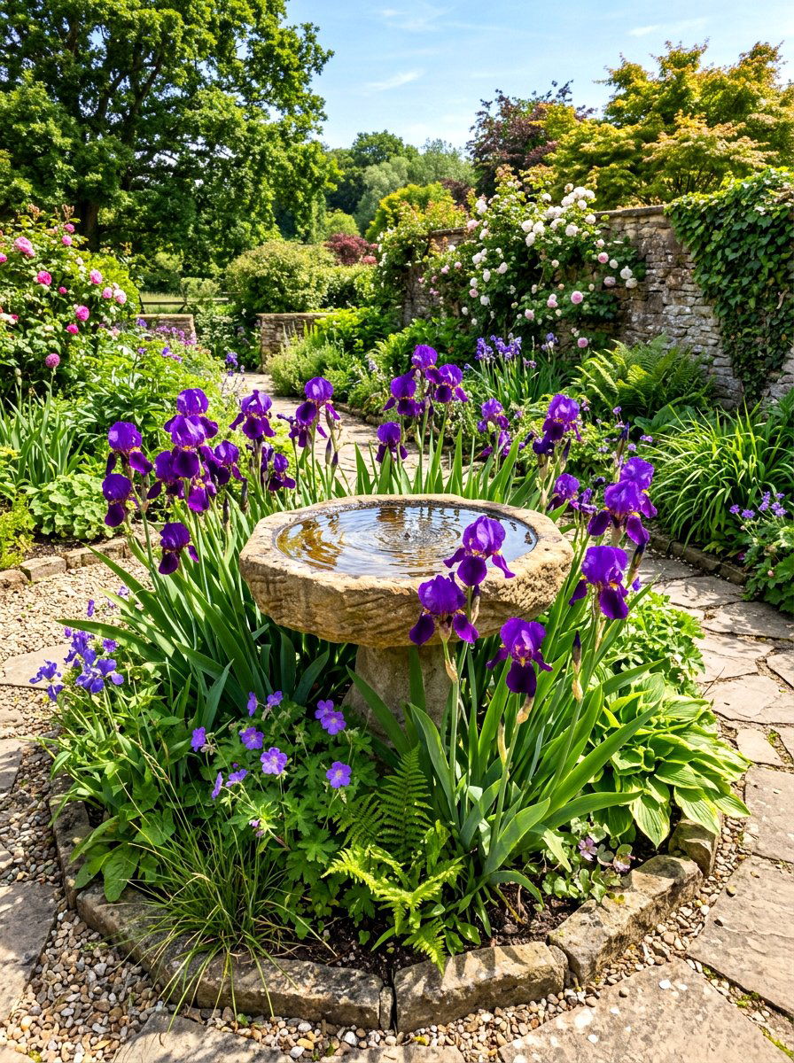 Water feature garden edge - 30 bee garden border ideas