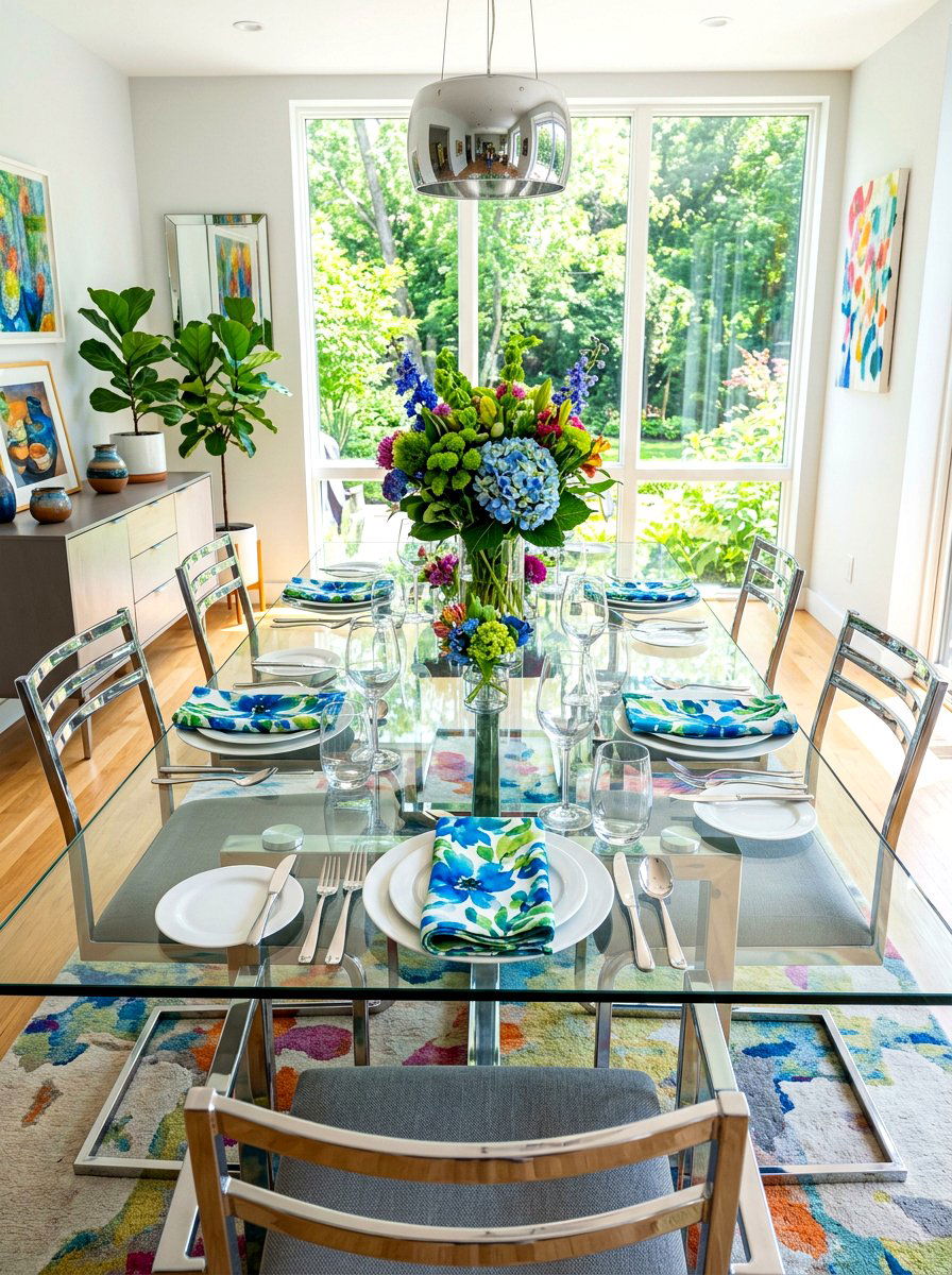 Watercolor Napkins - 30 spring dining table ideas