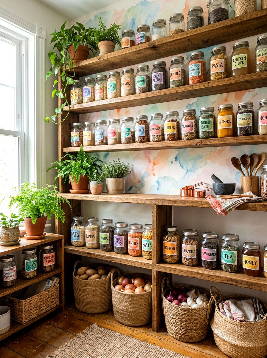 Watercolor Wash Pantry Background - 30 pantry labels luxury ideas