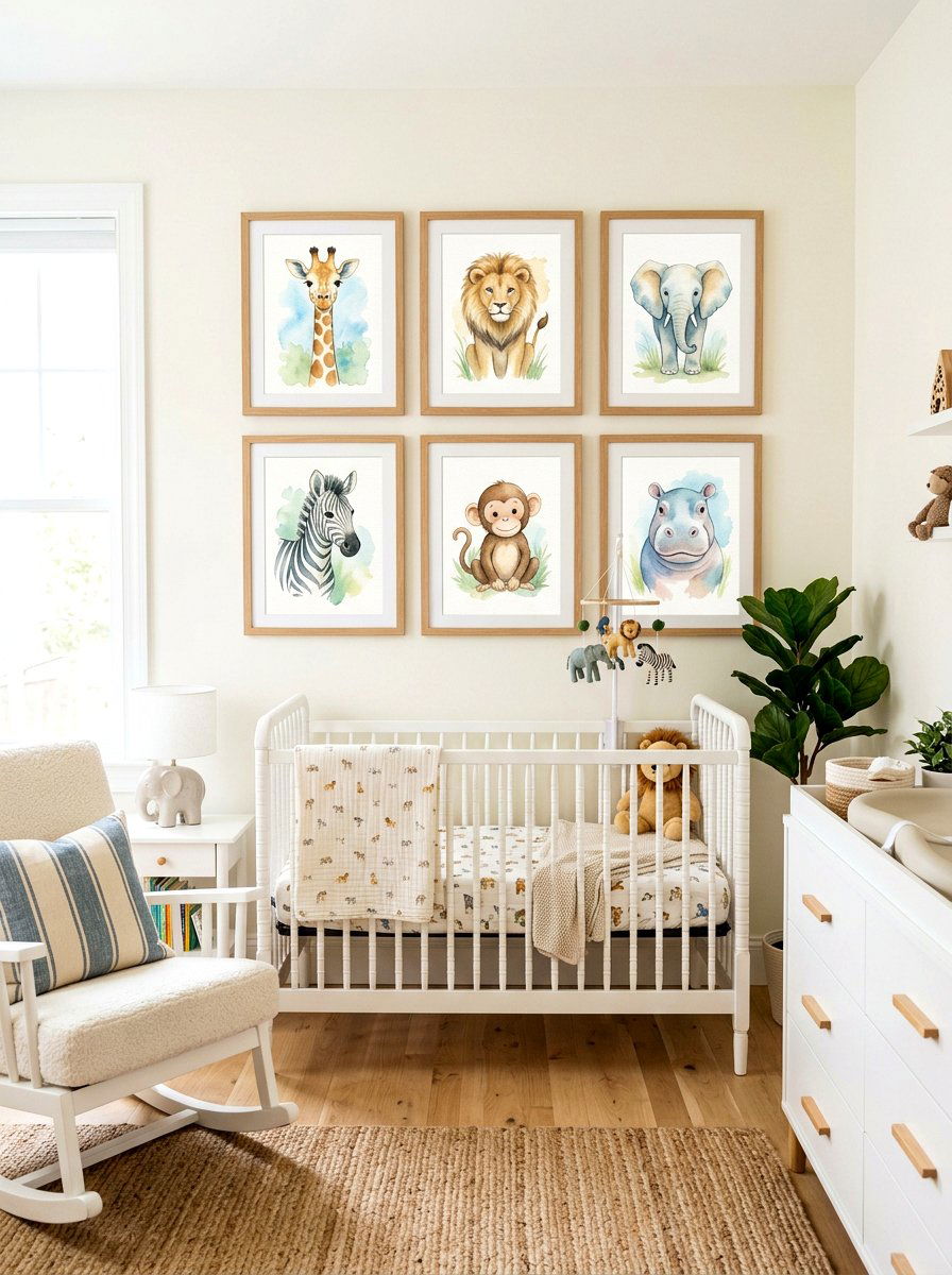 Watercolor safari nursery - 30 safari nursery ideas