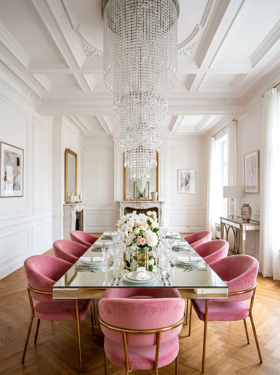 Waterfall Crystal Chandelier - 30 formal dining room chandelier ideas