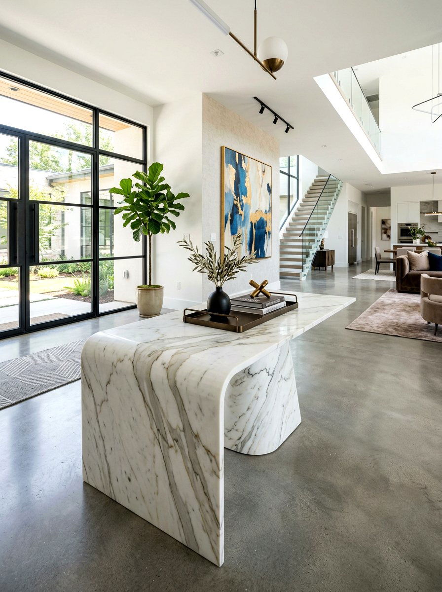 Waterfall Edge Pedestal Table - 30 pedestal entry table ideas