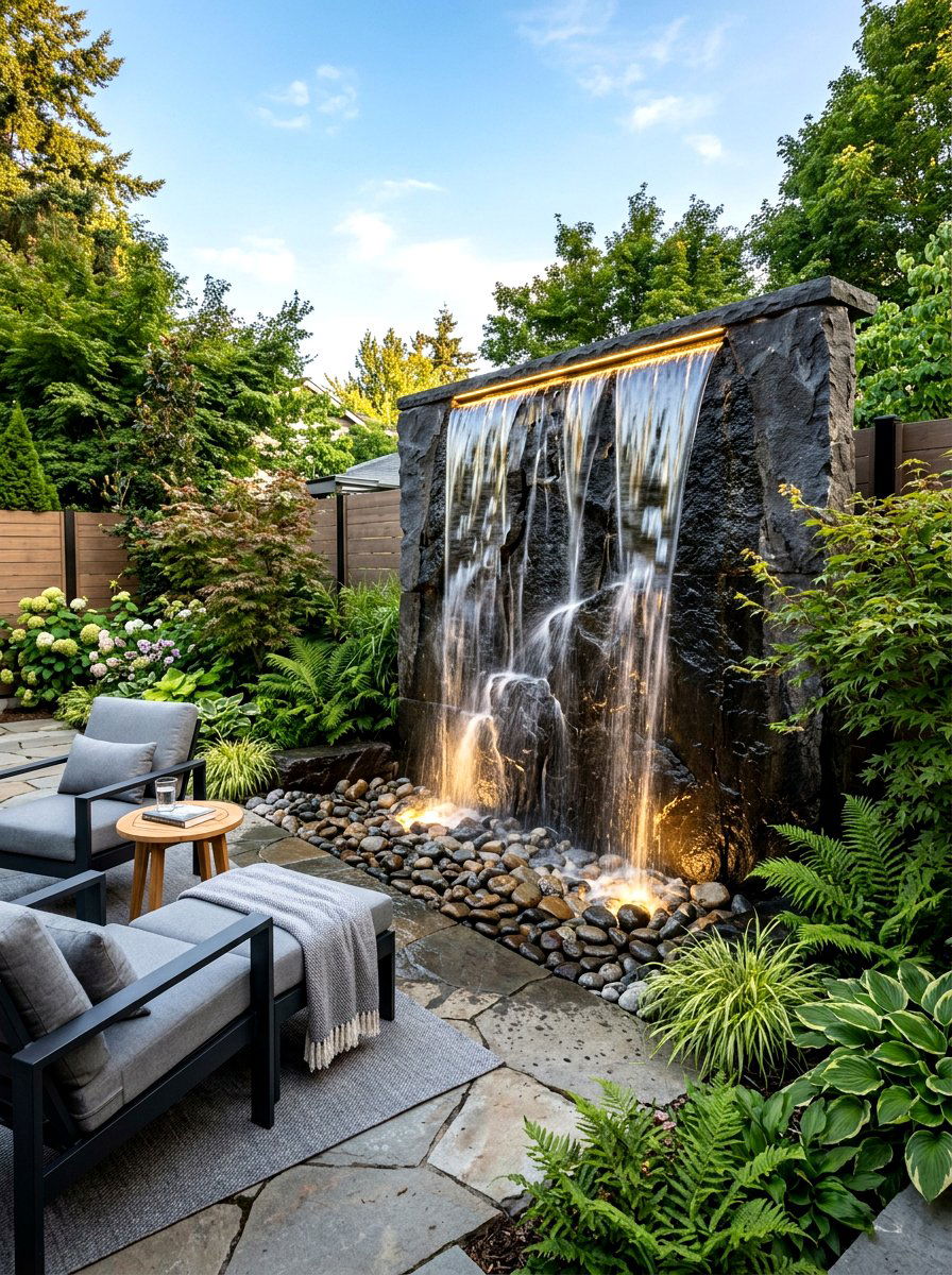 Waterfall Feature Installation - 30 no grass backyard luxury ideas
