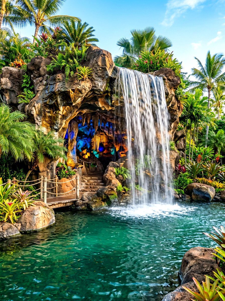Waterfall Grotto Pond - 30 koi pond ideas