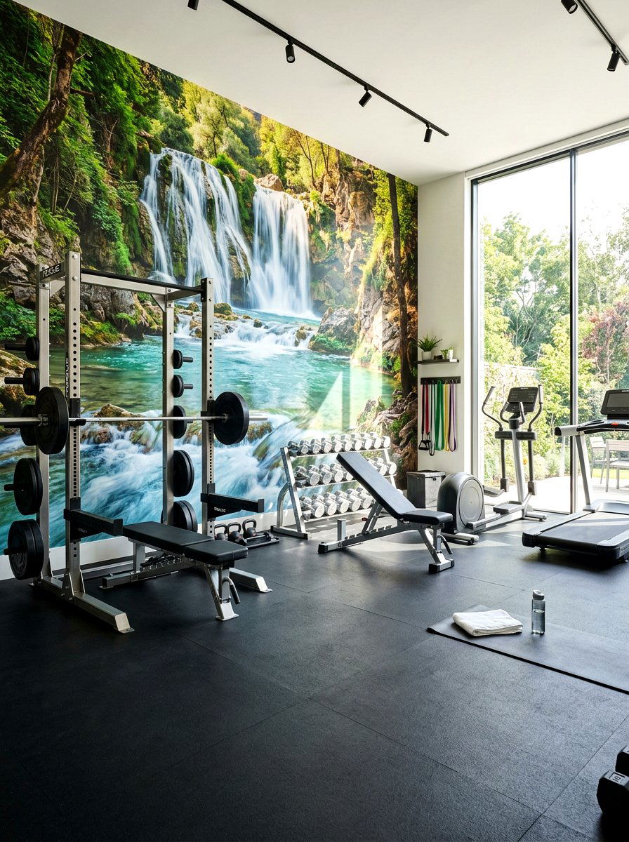 Waterfall Landscape Mural - 30 landscape mural wall ideas