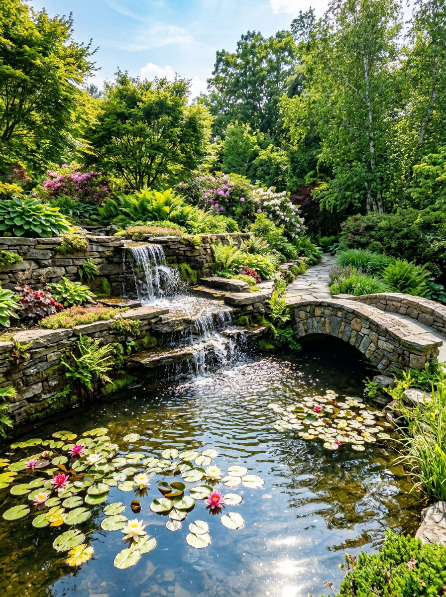 Waterfall Stone Retaining Wall - 30 stone retaining wall ideas