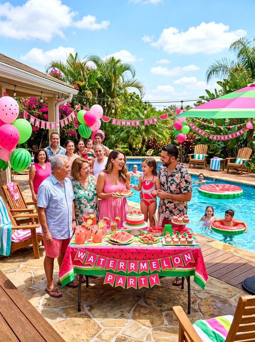 Watermelon Party Theme - 30 pool party tablescape ideas