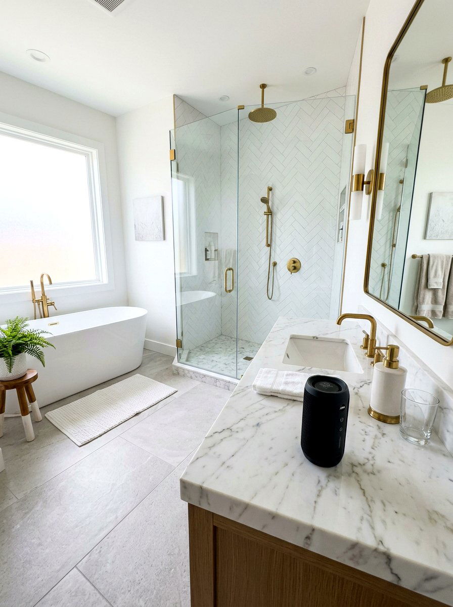 Waterproof Bluetooth Speaker - 30 sound bath bathroom ideas