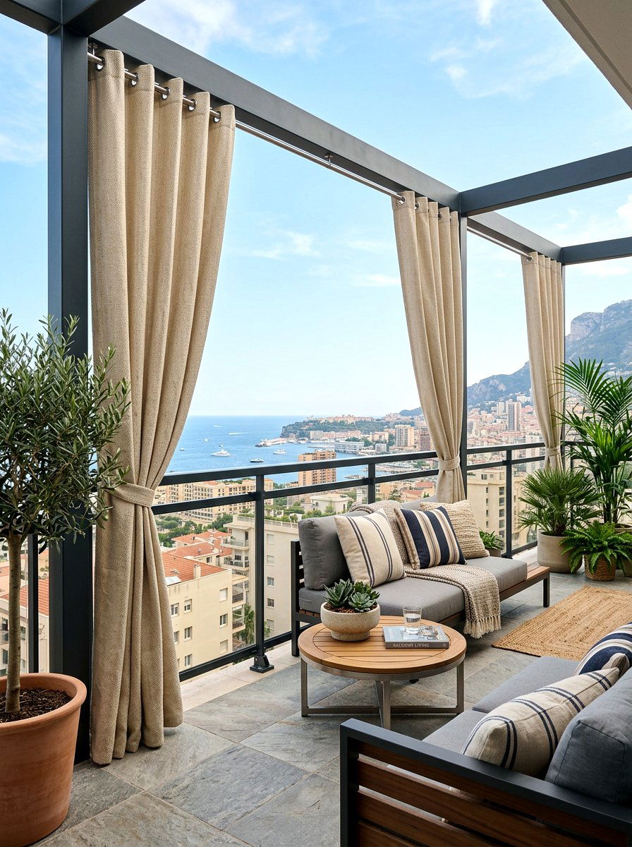 Waterproof Canvas Curtain Panels - 30 balcony privacy curtain ideas aesthetic