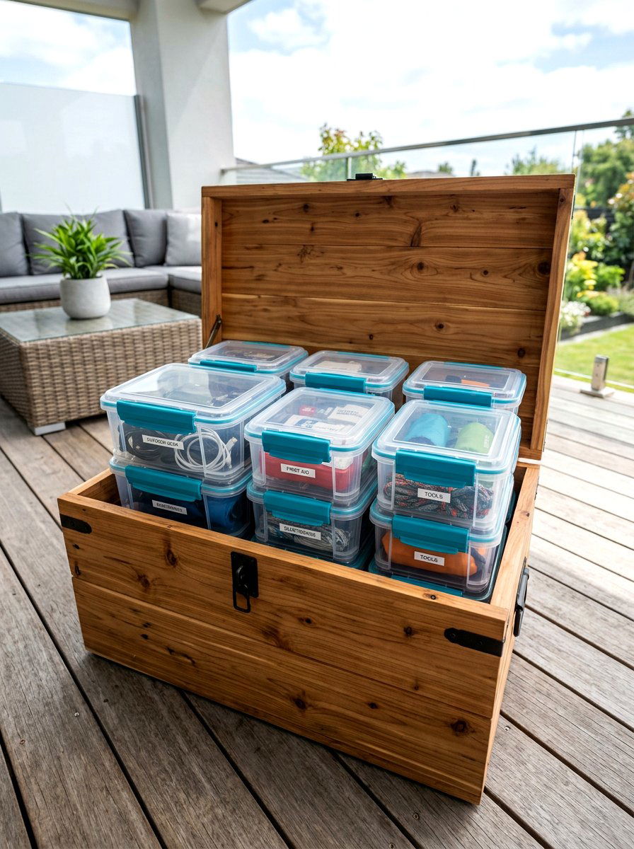 Waterproof Container - 30 deck storage ideas