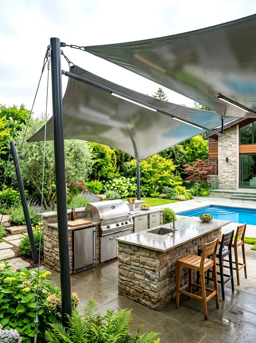 Waterproof Outdoor Kitchen Shade Sail - 30 shade sail ideas