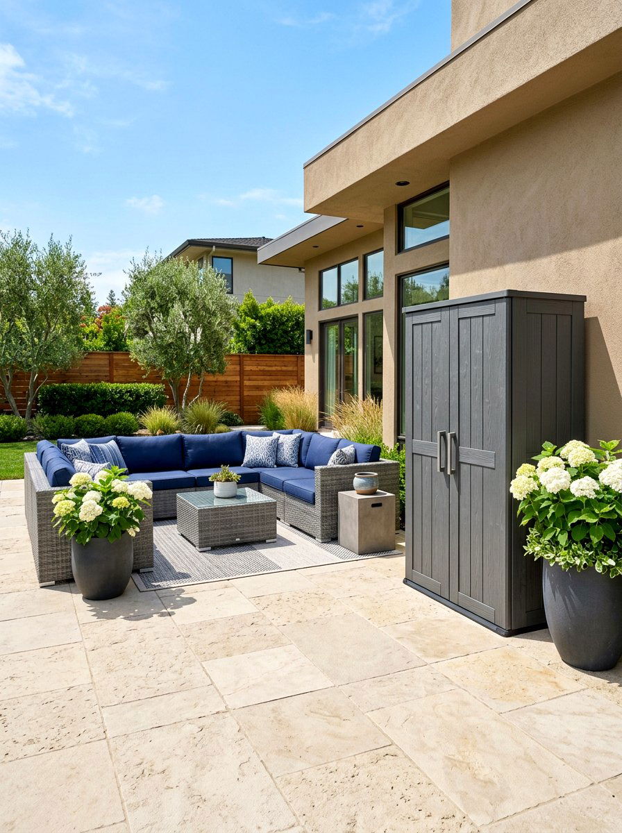 Waterproof Resin Cabinet - 30 patio storage cabinet ideas