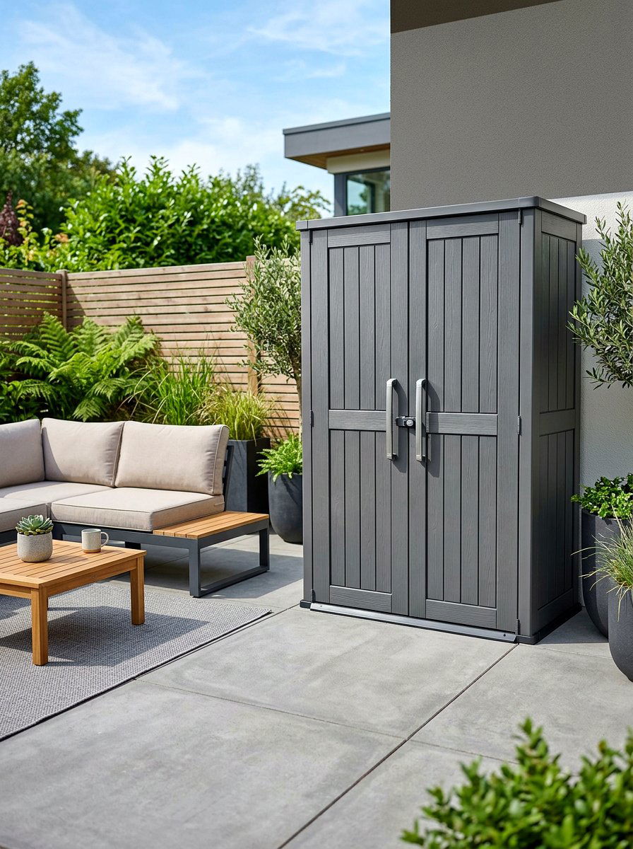 Waterproof Resin Utility Cabinet - 30 outdoor broom closet ideas