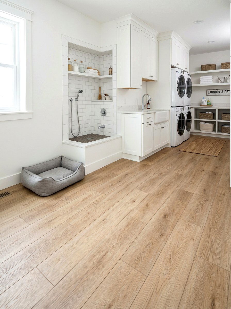 Waterproof flooring - 30 pet laundry room ideas
