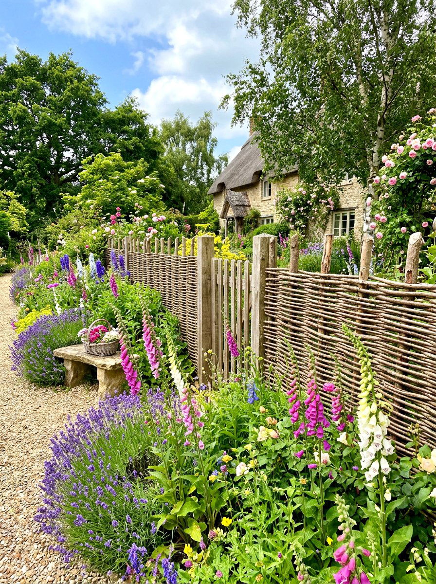 Wattle Garden Fence - 30 cheap fence ideas