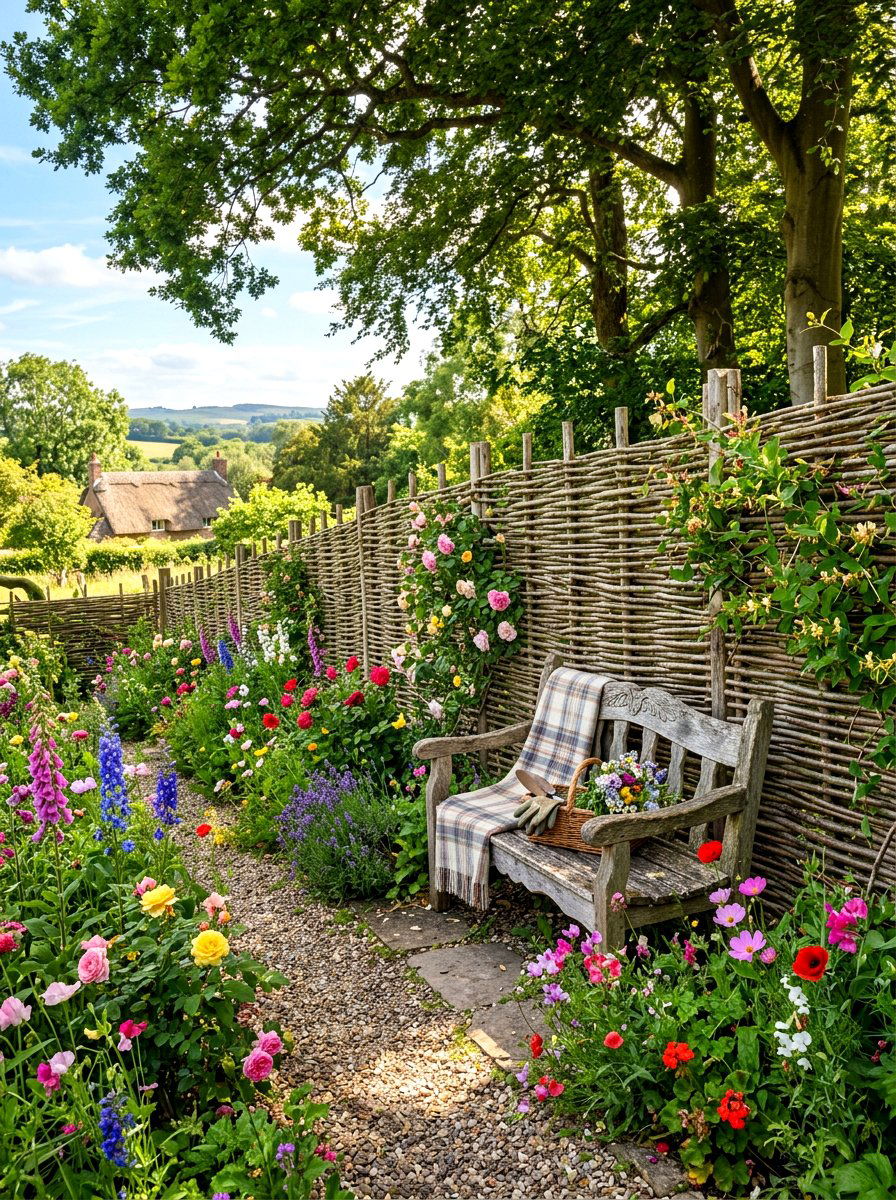 Wattle Willow Fence - 30 garden fence ideas