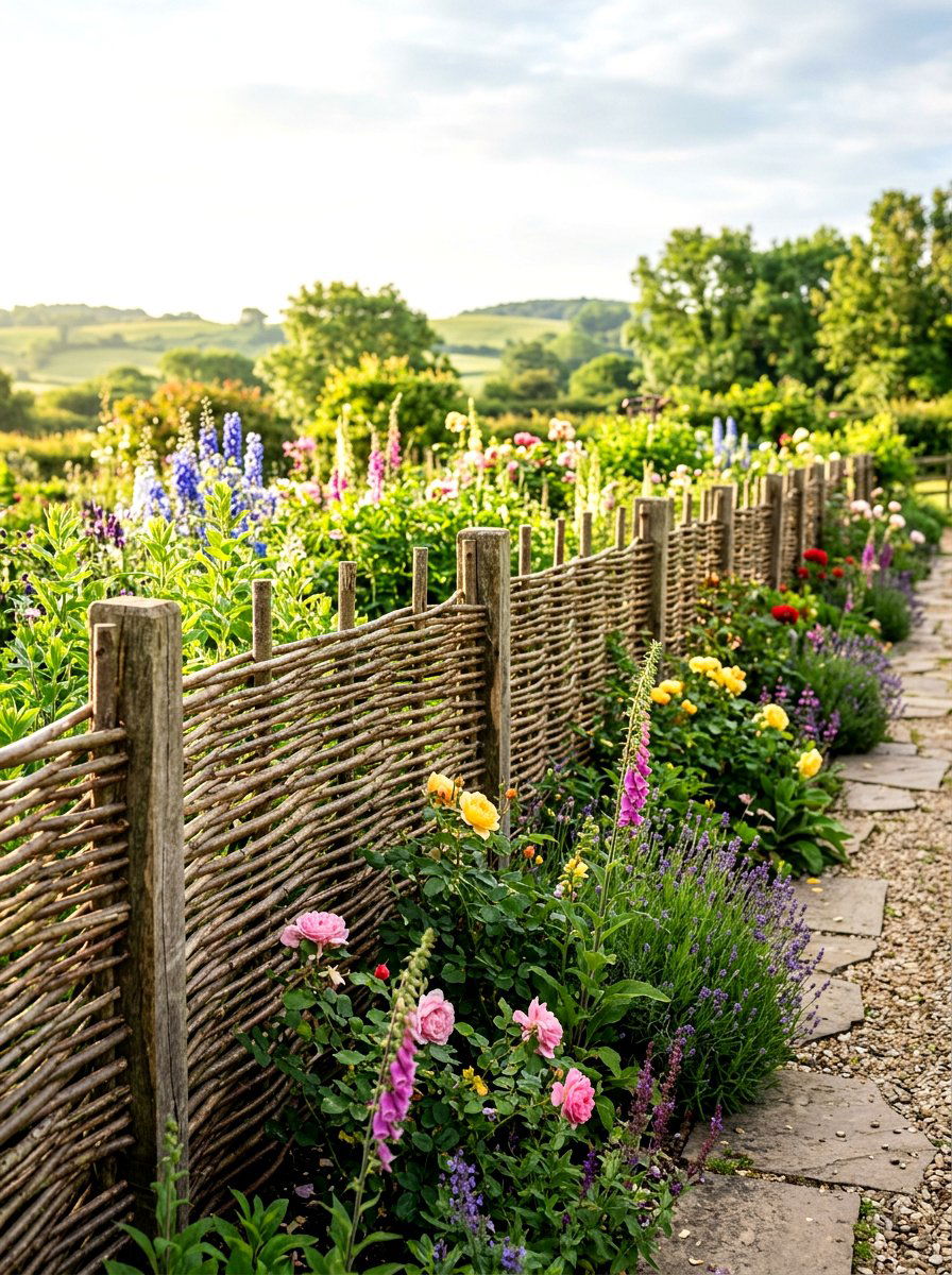 Wattle garden fence - 30 vegetable garden fence ideas