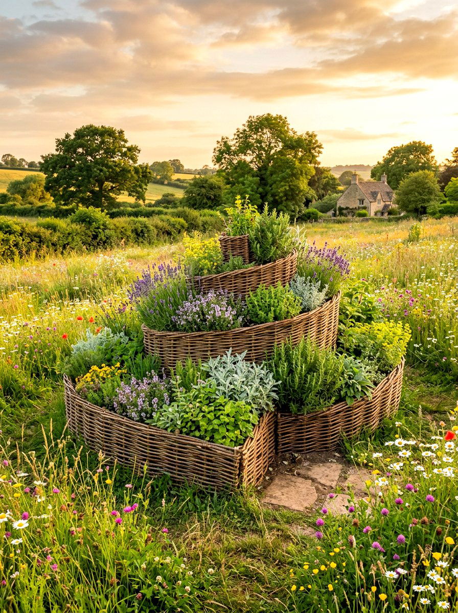Wattle herb spiral - 30 herb spiral ideas