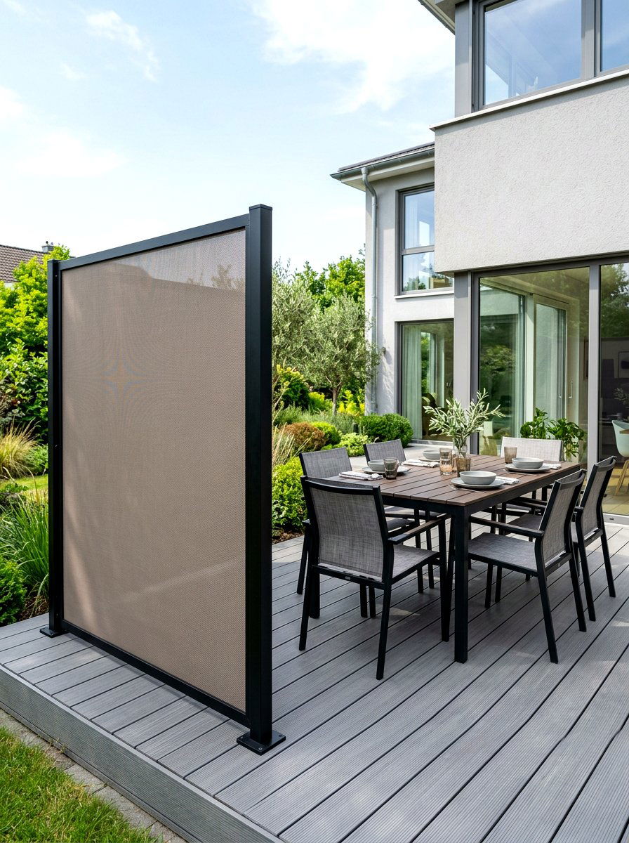 Weather Resistant Fabric Screen - 30 deck partition ideas