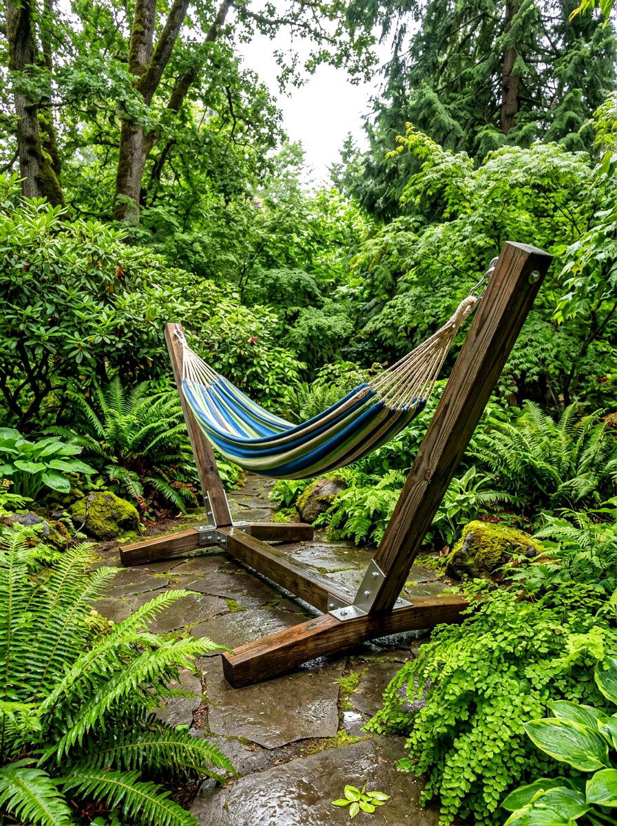 Weather Resistant Hammock Stand - 30 hammock stand garden ideas