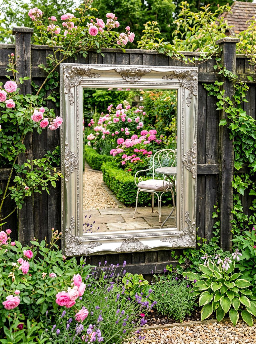 Weather Resistant Mirror - 30 intimate patio ideas