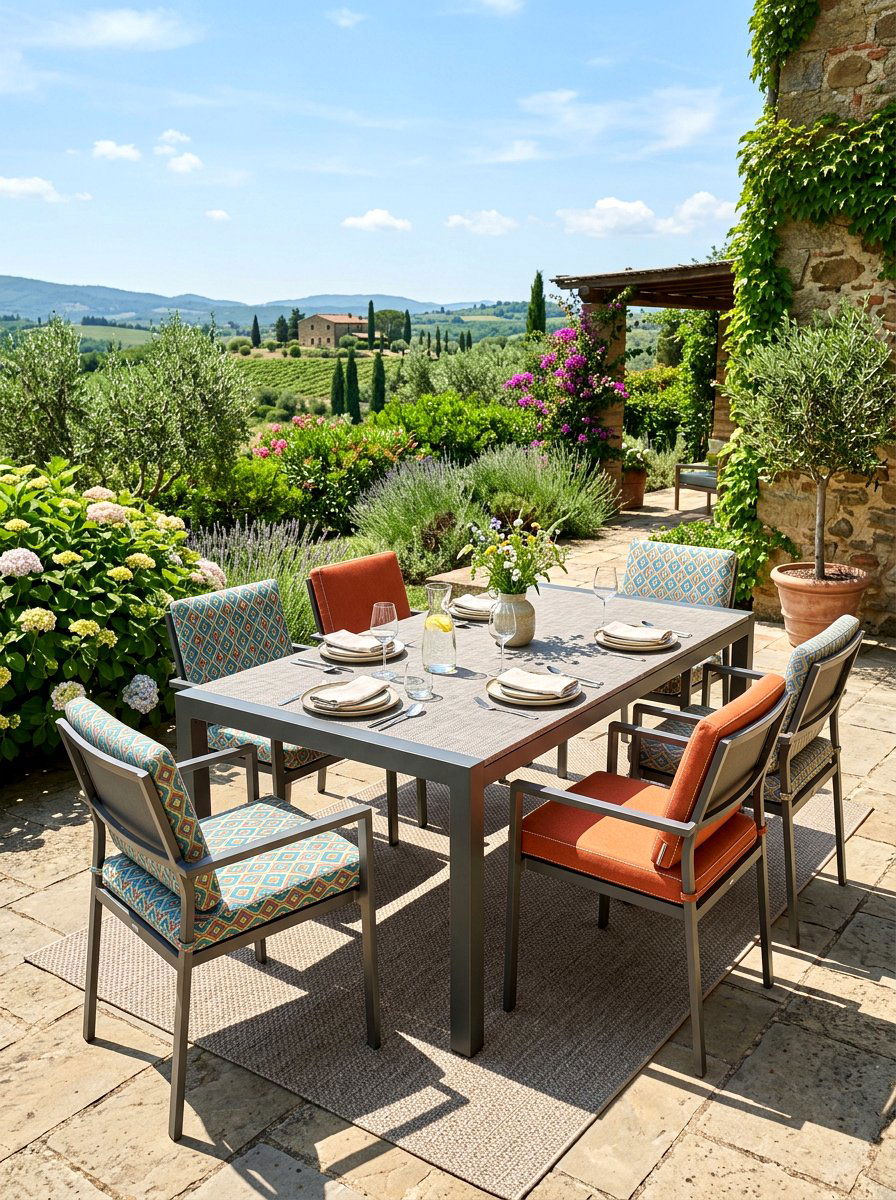 Weather Resistant Performance Table - 30 porch skirted table ideas