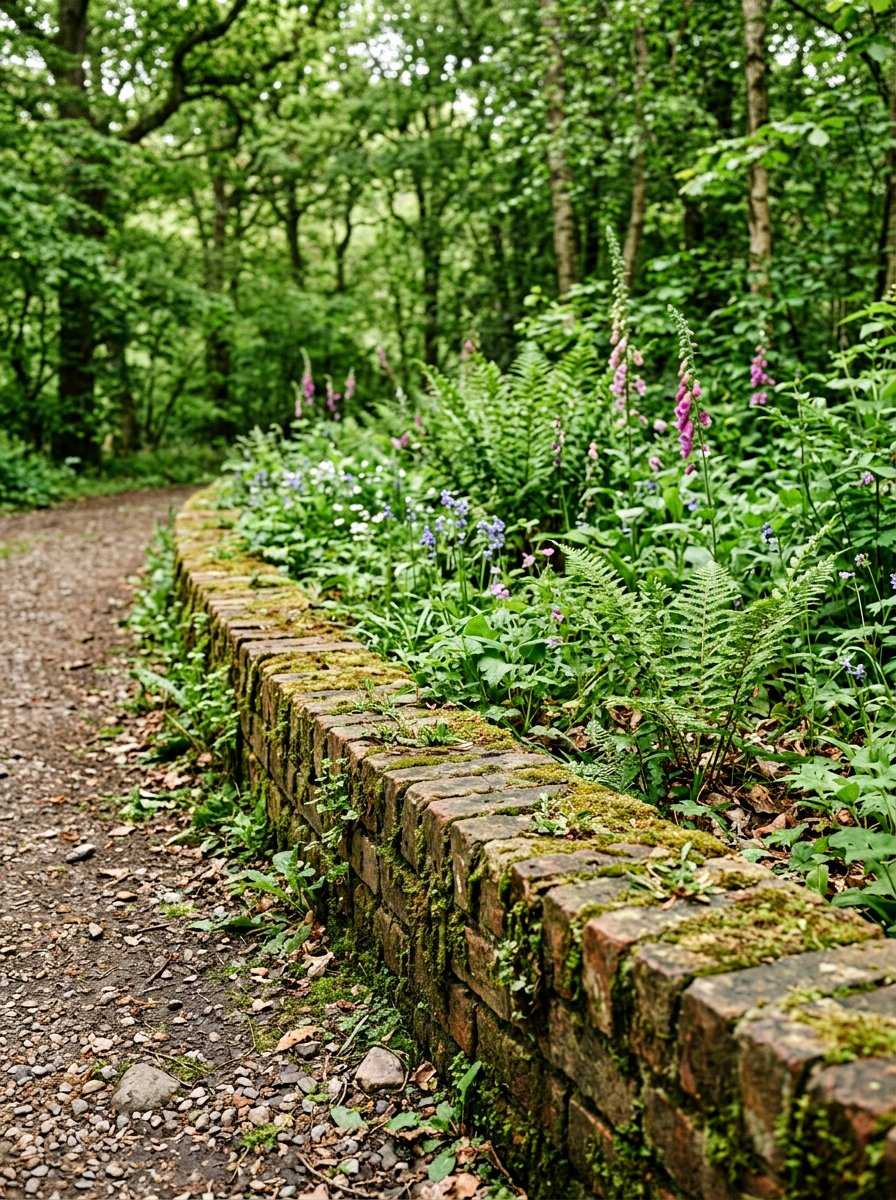Weathered Brick Border - 30 brick garden edging ideas