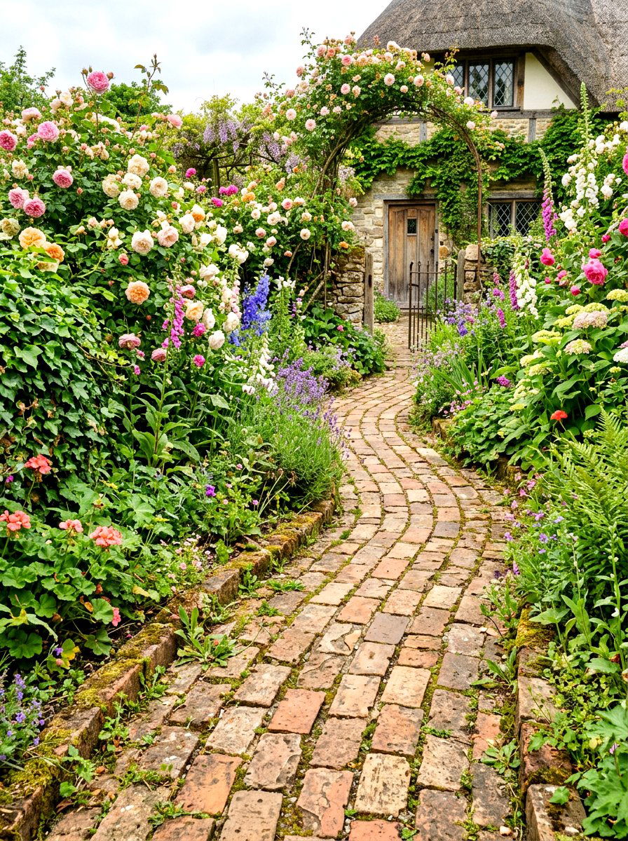 Weathered Brick Path - 30 brick walkway ideas