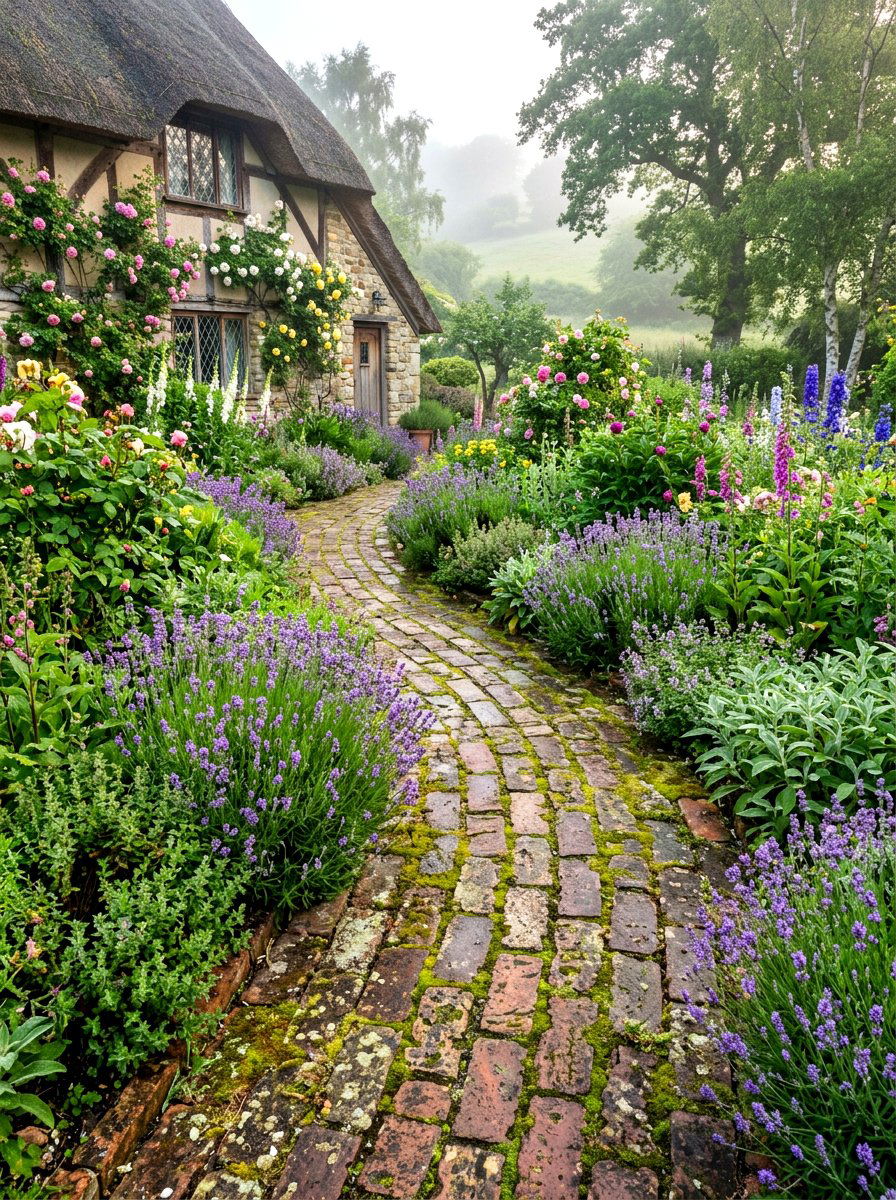 Weathered Brick Path - 30 brick patio ideas