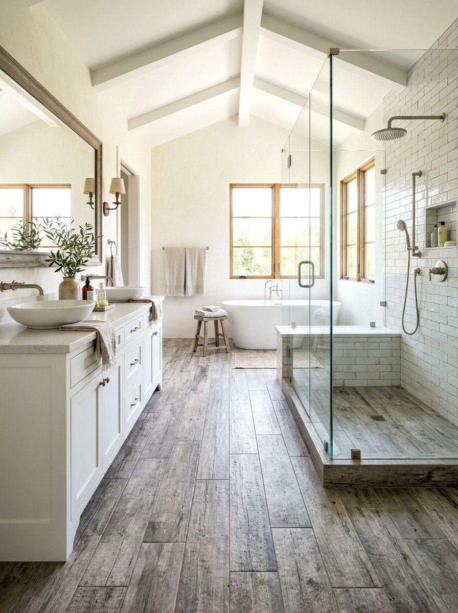 Weathered Gray Floor - 30 seaside bathroom ideas