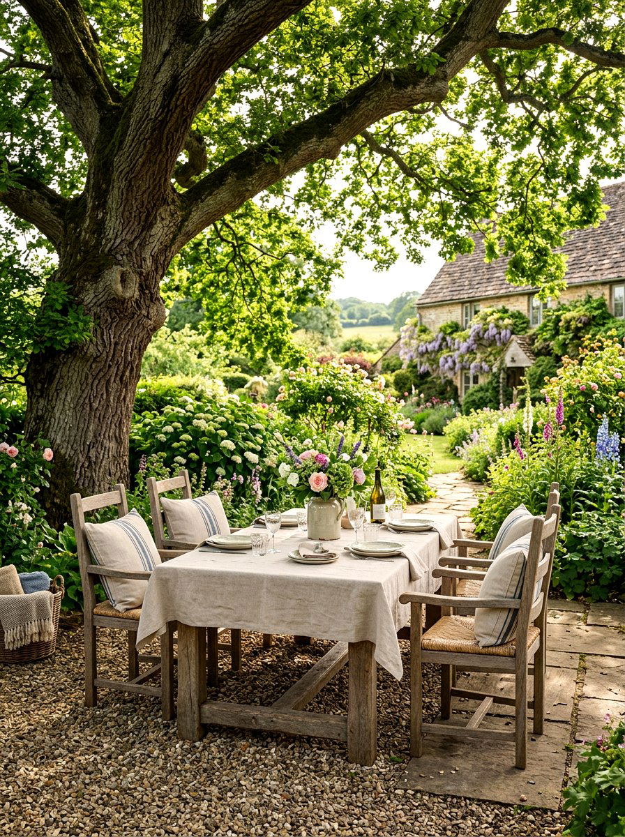 Weathered Oak Garden Table - 30 farmhouse outdoor table ideas