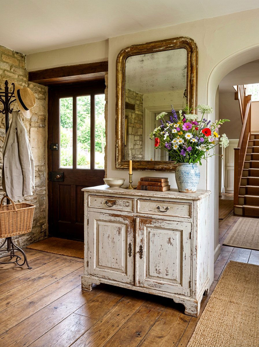 Weathered Sideboard Cabinet - 30 french country decor ideas