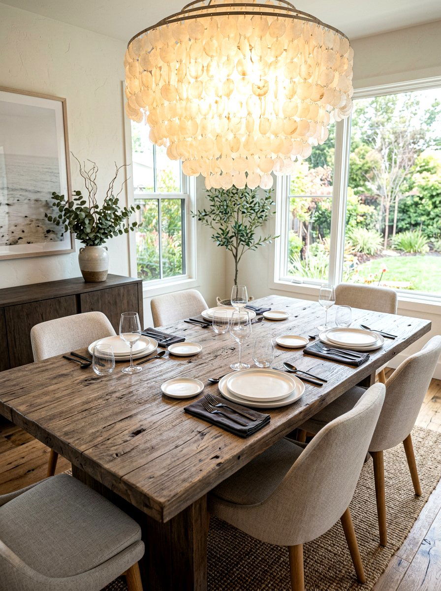 Weathered Wood Table - 30 coastal table decor ideas
